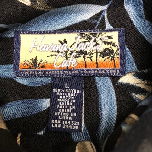 Vintage Havana Jack's Cafe Hawaiian Tropical Men's Casual Shirt Large - Picture 5 of 7